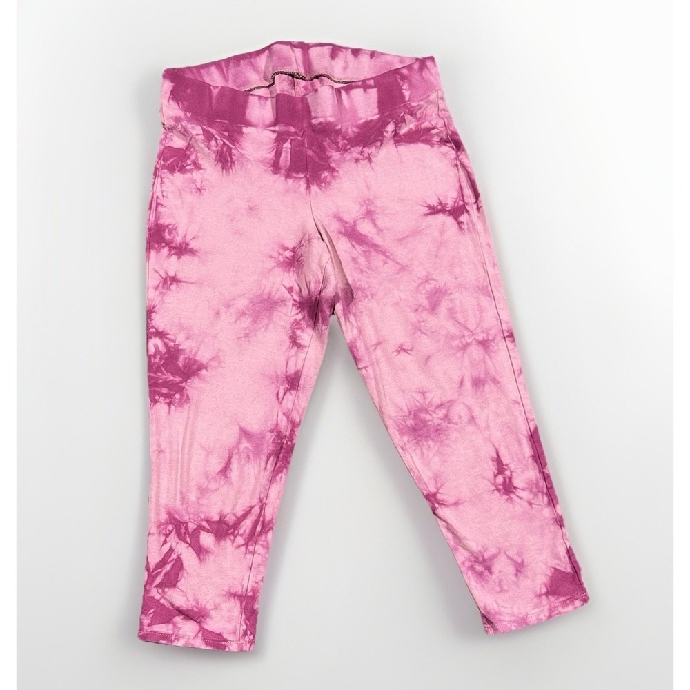 Torrid‎ Pink Purple Tie Dye Cropped Leggings Plus Size 1 Stretch Cotton Casual
